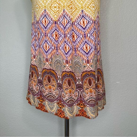 Apt. 9 Boho Geometric Print V-neck Beaded Tank Top - Picture 4 of 11